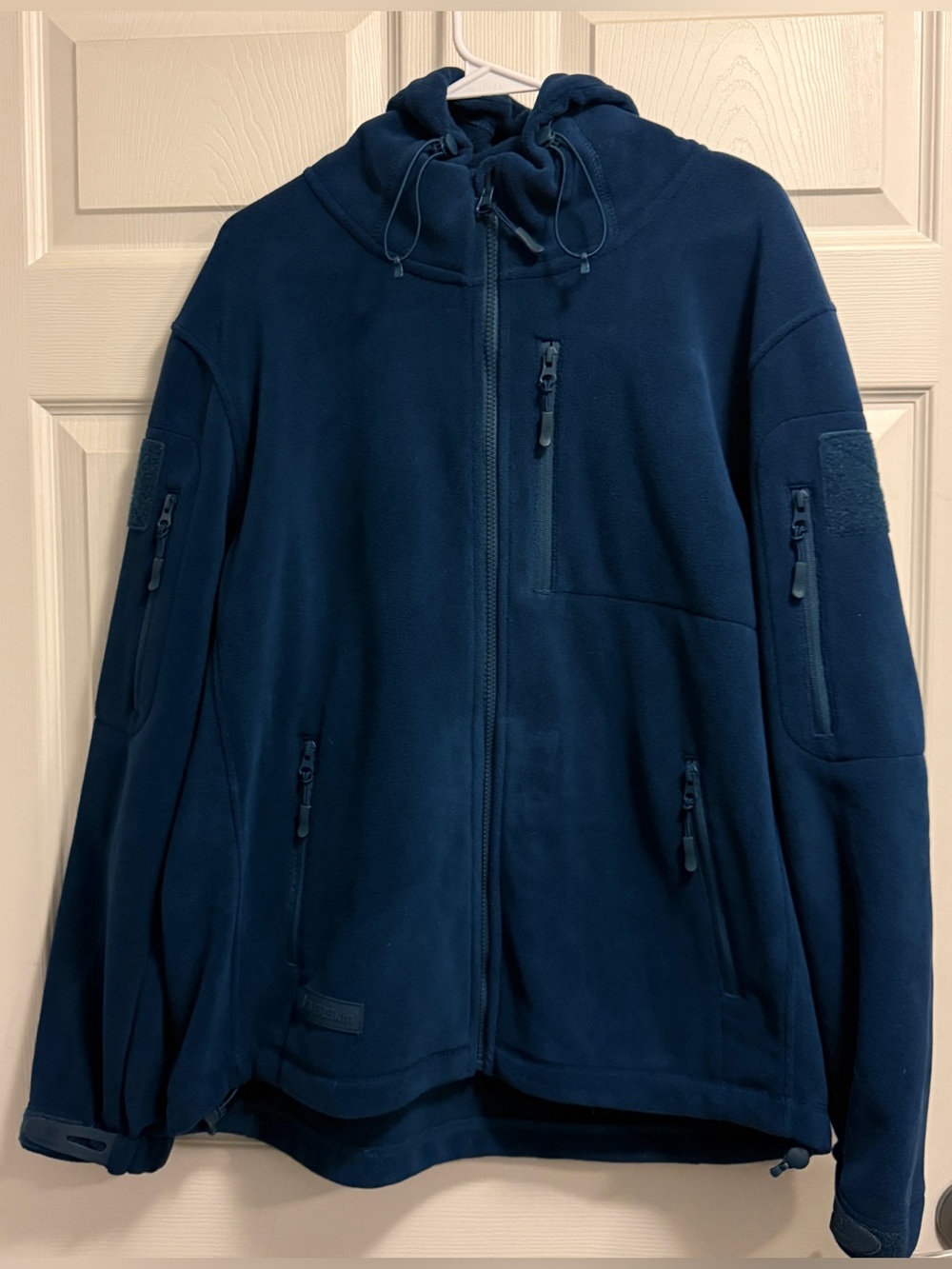 Men's Navy Full-Zip Hooded Fleece Jacket